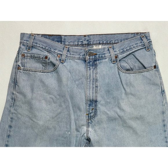 VINTAGE Levi's 505 Straight Denim Jeans Men Size 35 X 32 Blue USA Tag Size 38x32 - Picture 2 of 10